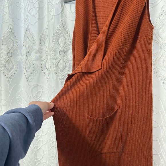 Rust Open Front Cardigan - Picture 2 of 3